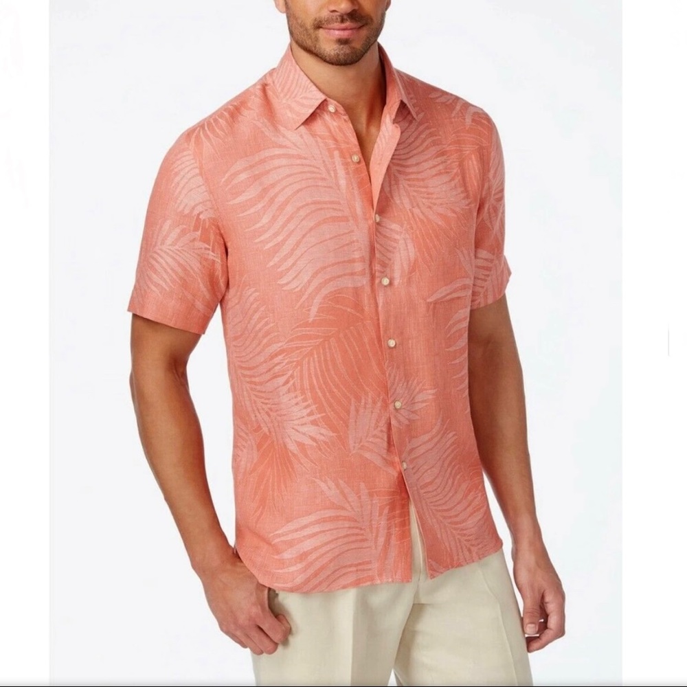 Tasso Elba linen/silk tropical button down
